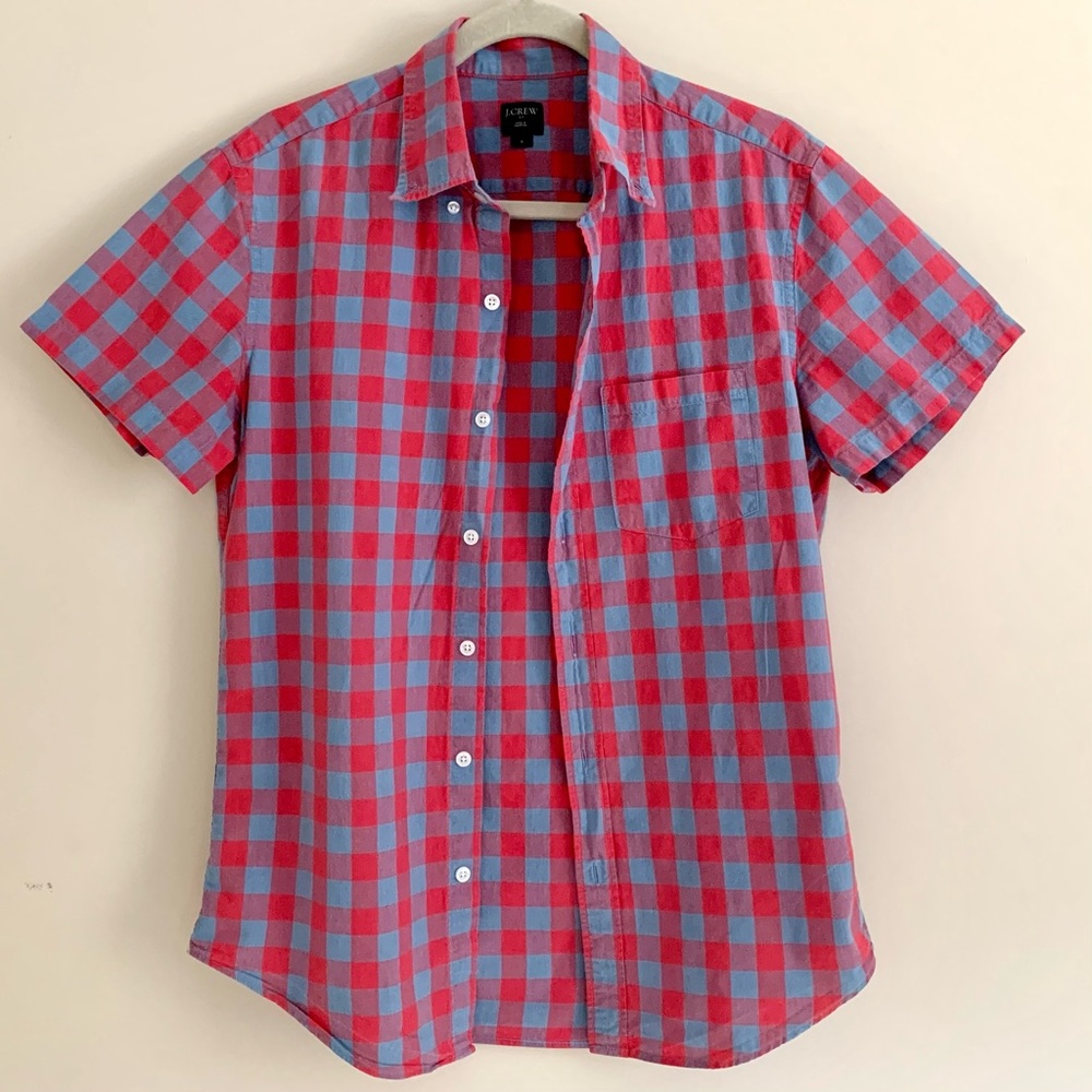 J Crew Mens Button-down Short Sleeve Shirt Size S